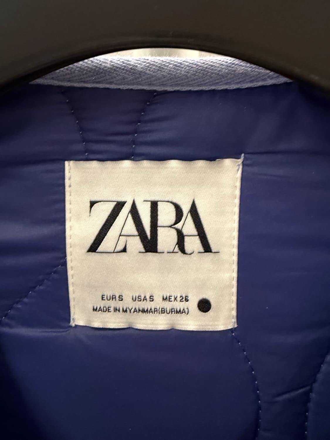 자라 오버사이즈 퀼팅 재킷 라이트 블루 S 상품이미지4