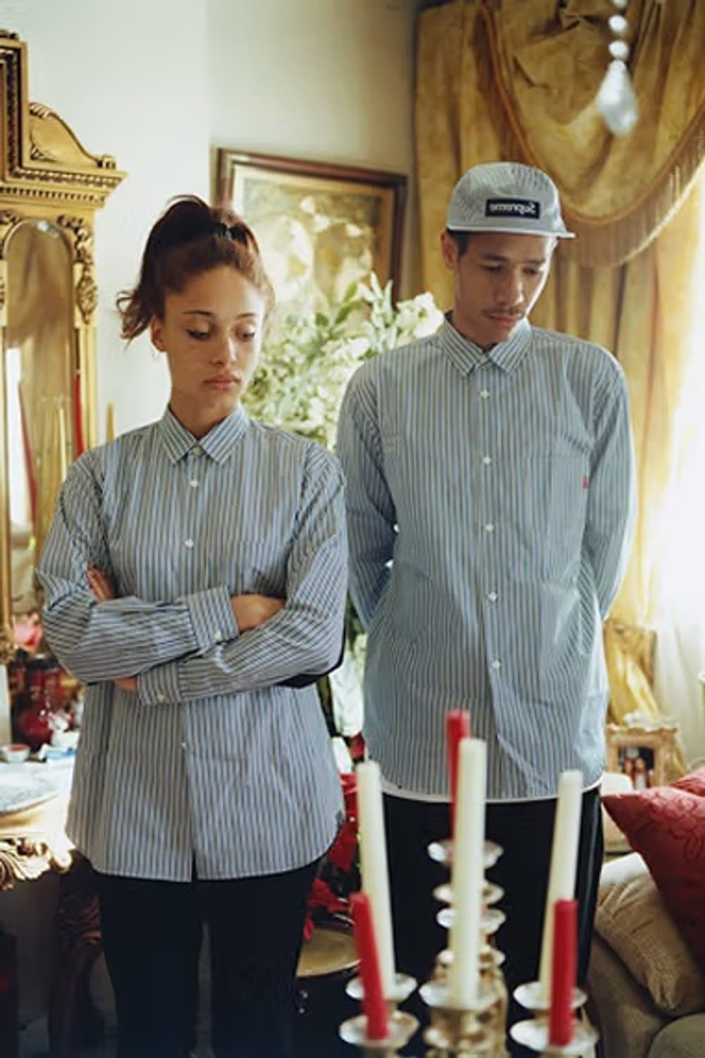 (XL) 00s 슈프림 스트라이프 옥스포드 셔츠 상품이미지4