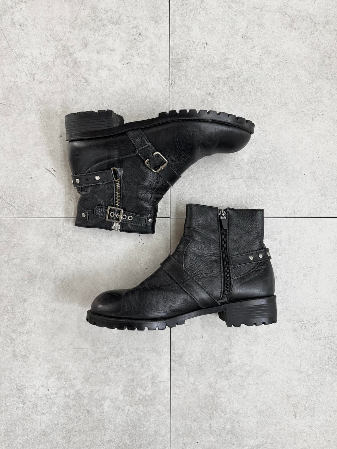 빈티지 스트랩 버클 레더 부츠 상품이미지5