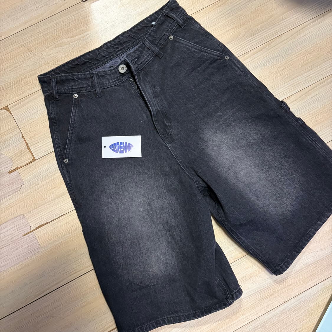 무신사(리브레너) 공용가능 키스 버뮤다핏 오버사이즈 카고 데님 숏츠팬츠 상품이미지1