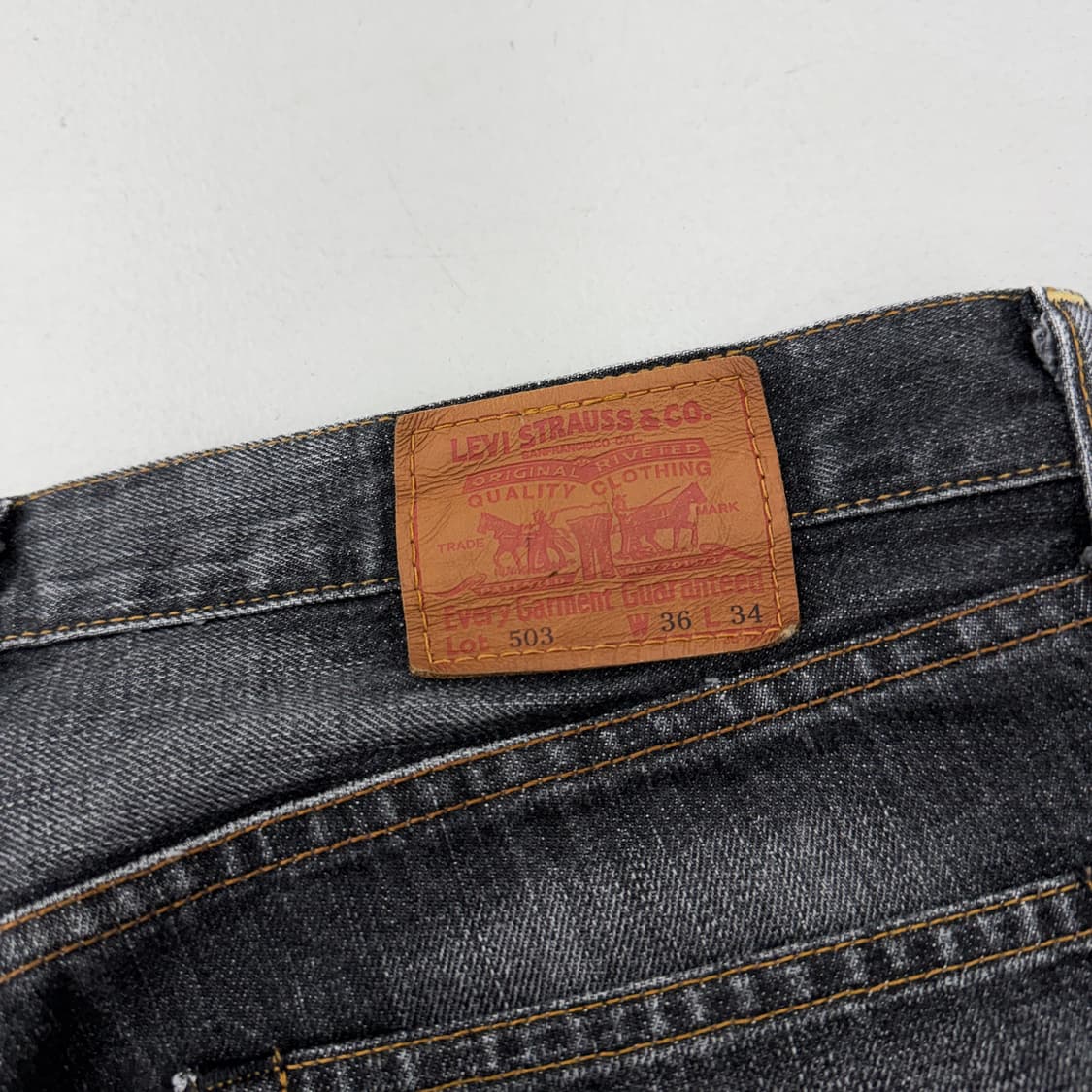 리바이스 00s 제팬 503 흑청 와이드 데님팬츠 상품이미지6