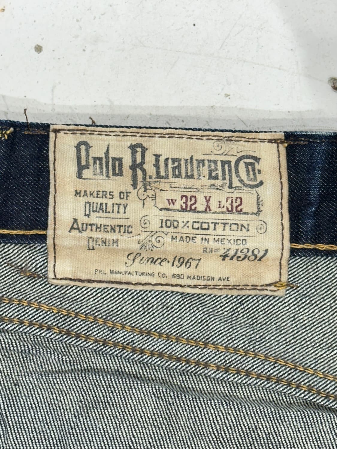 폴로 진청 가죽탭 스트레이트핏 데님 팬츠 청바지  상품이미지7