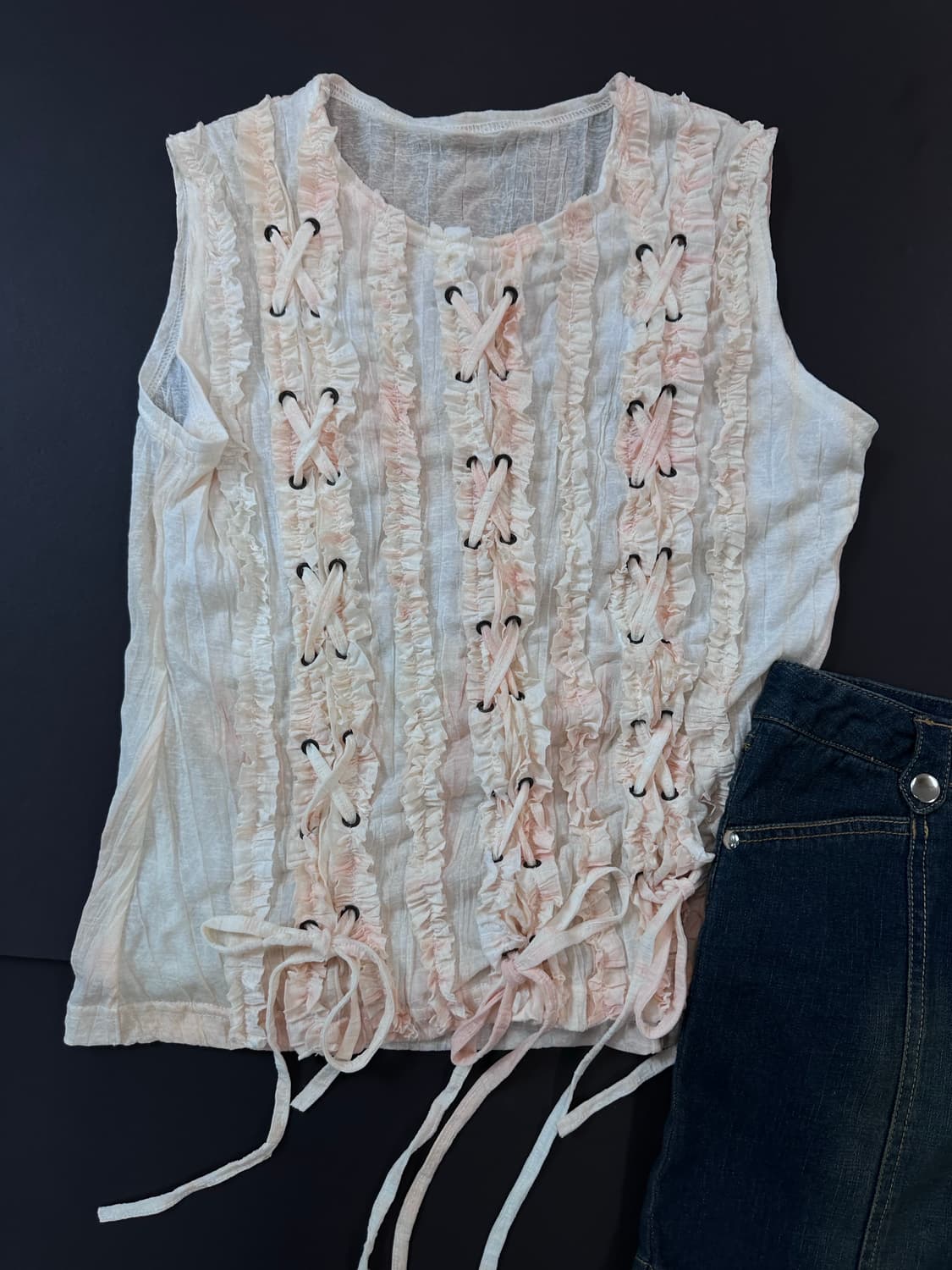 eyelet detail sleeveless 상품이미지2