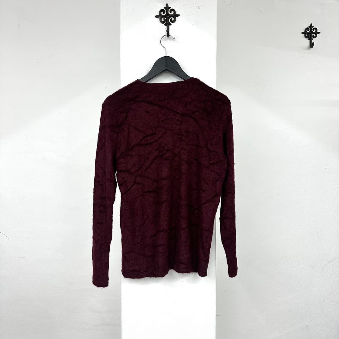 No id burgundy v-neck knit 상품이미지5