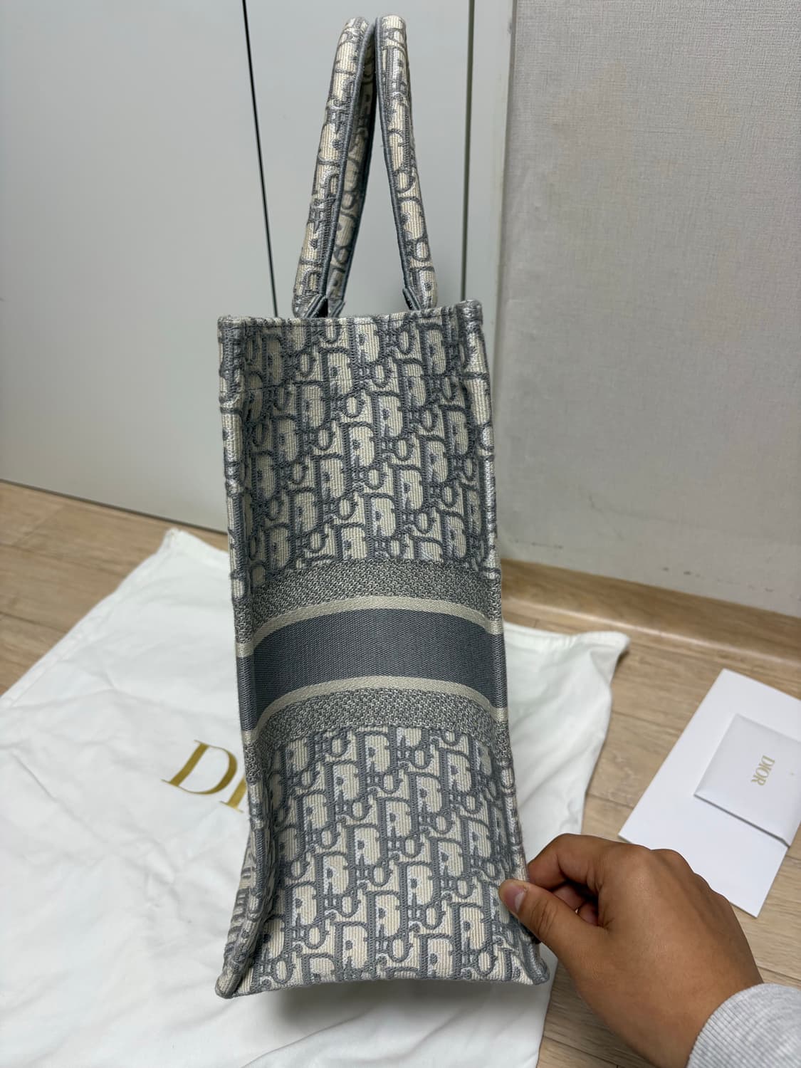 (새상품급, 풀구성) 디올 오블리크 북토트백 라지 상품이미지4