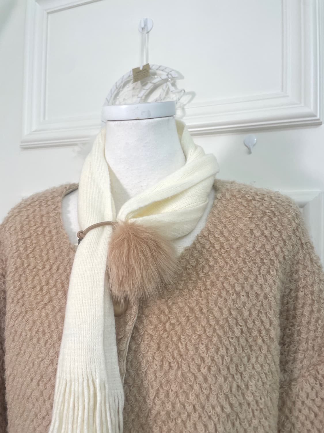 ivory pompom cute muffler 상품이미지2
