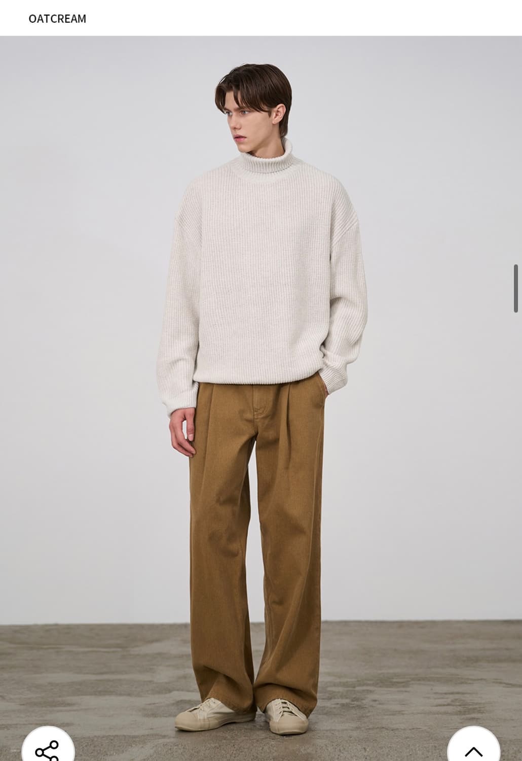(새상품)(XL) 드로우핏 하찌 벌키 터틀넥 니트 [OATCREAM] 상품이미지3