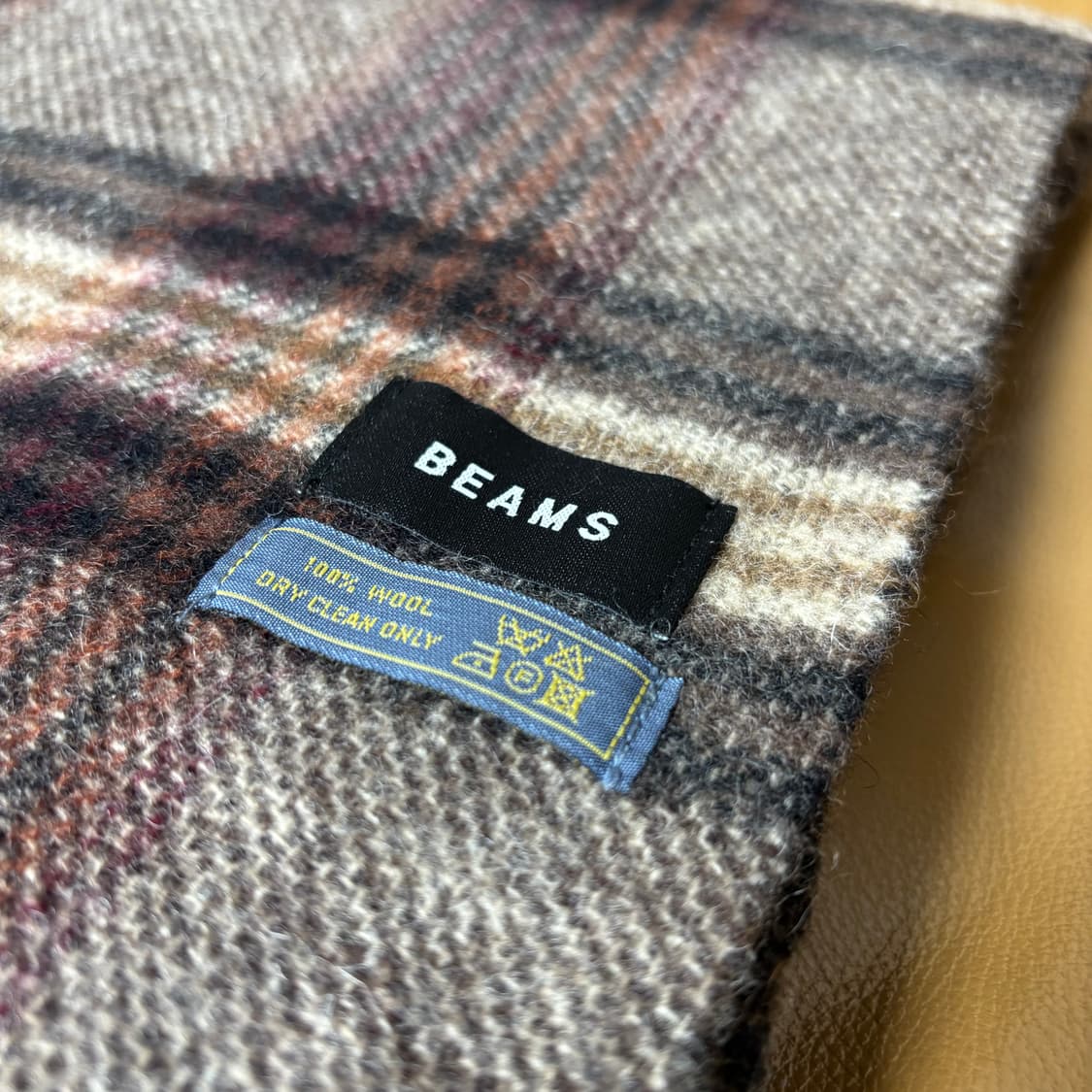 Beams 빔즈 플레이드 체크 브라운 머플러 목도리 (Brown) 상품이미지2