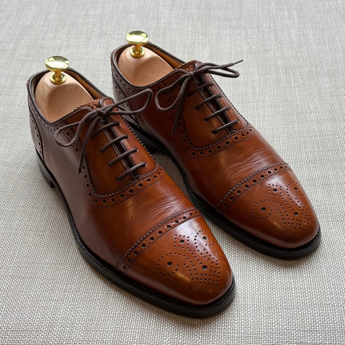 [UK6,250mm] Loake STRAND 마호가니 세미 브로그 슈즈 상품이미지3