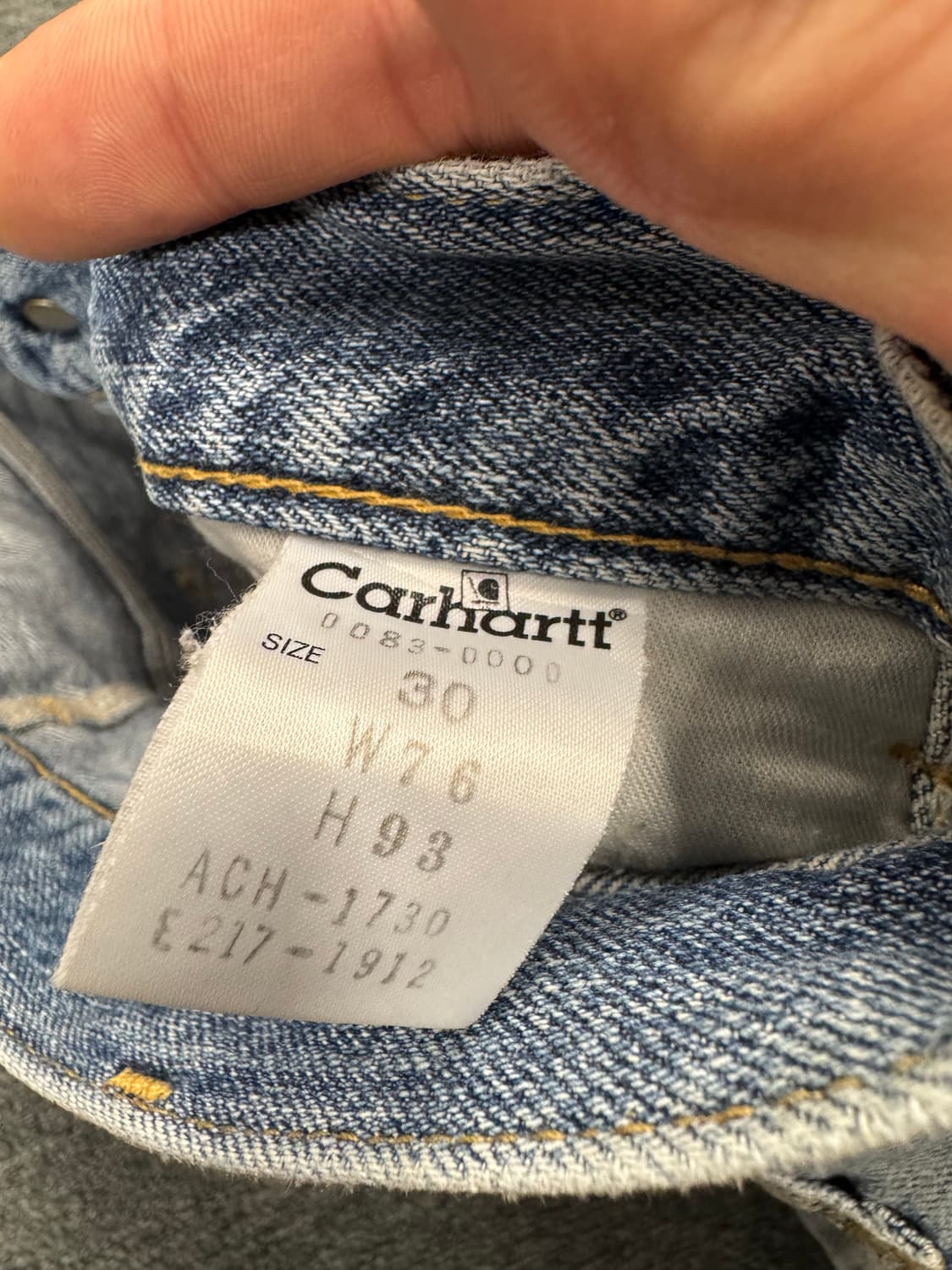 30)칼하트 빈티지 워싱 싱글니 데님팬츠 상품이미지5