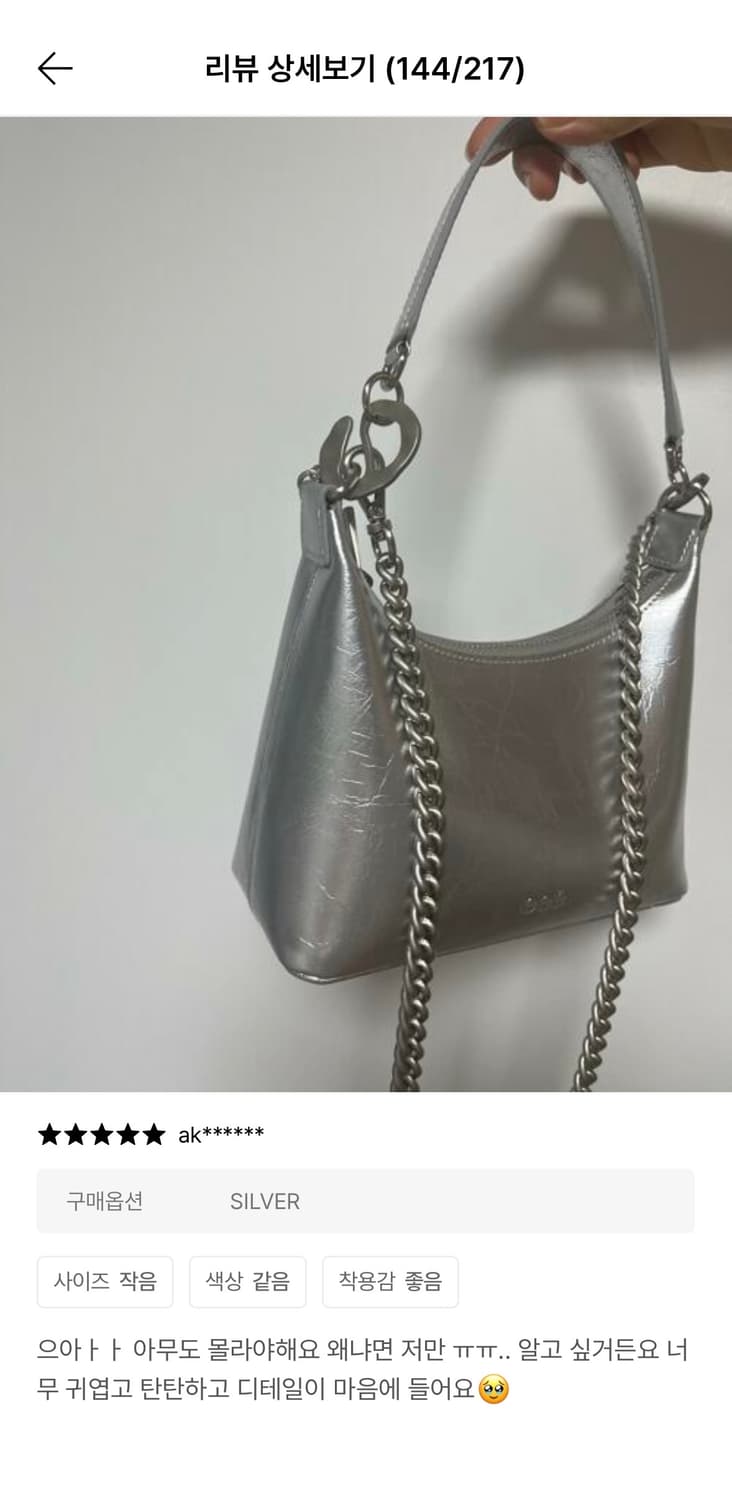 eee) 미니 체인 시티 백 실버(새상품) 상품이미지8