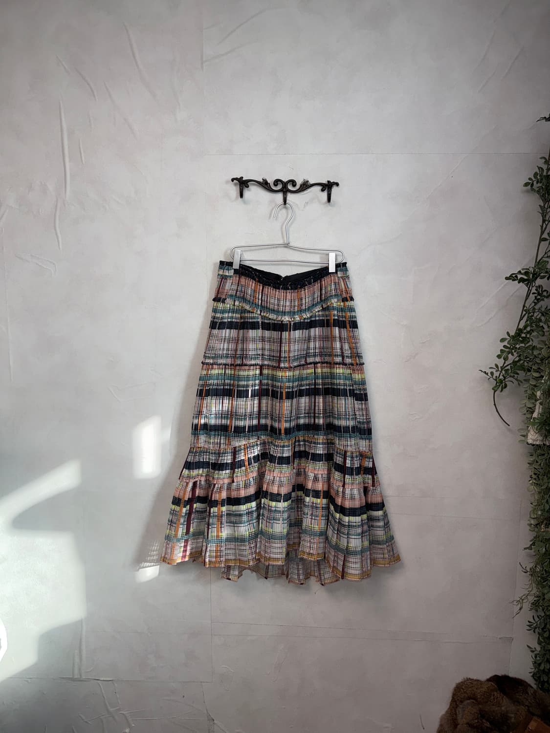 MINE multi color check pleats skirt 상품이미지1