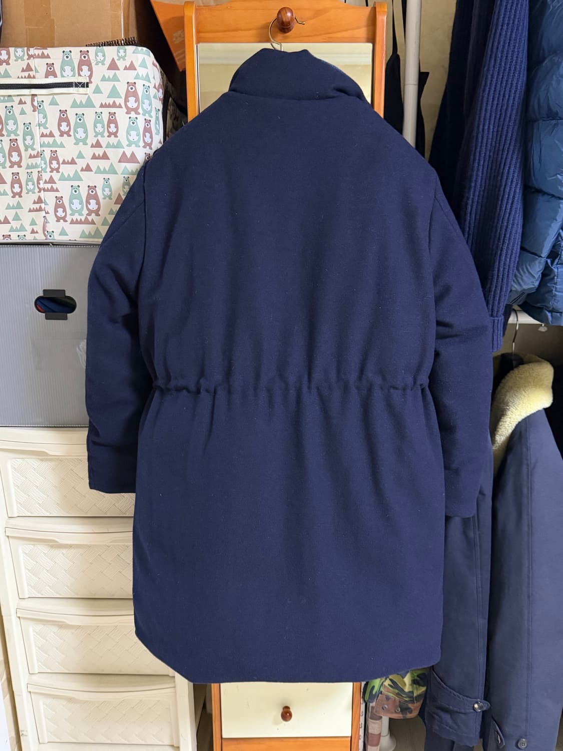 라마르쉐홀리데이 LMH-101 다크네이비 울 헤비다운 롱패딩 파카 S 상품이미지3