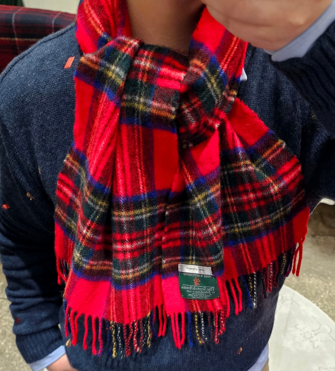 Johnstons of Elgin 램스울 타탄체크 머플러 상품이미지1