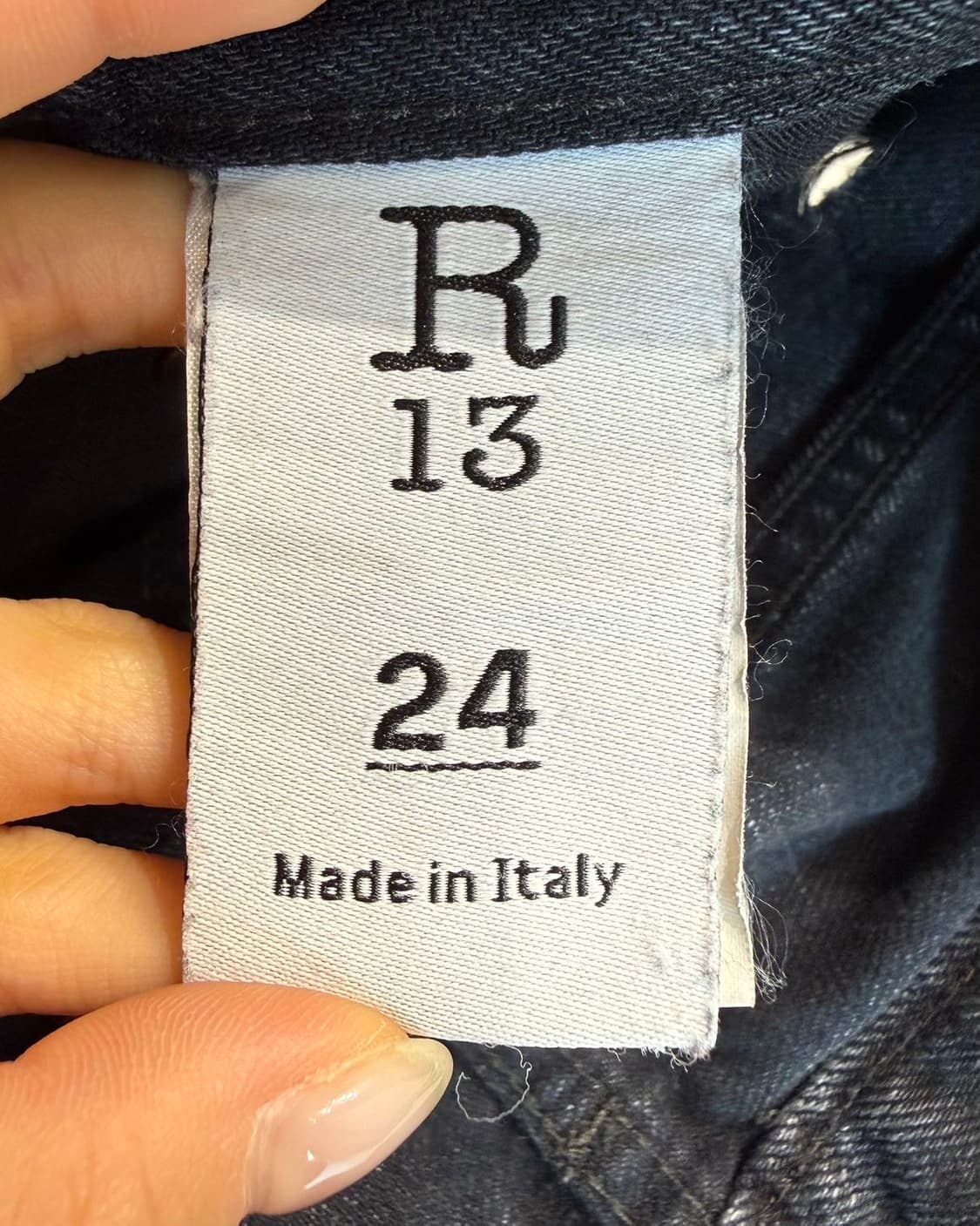 r13 블랙 데님 디스트레스드 보이프렌드 팬츠  상품이미지9