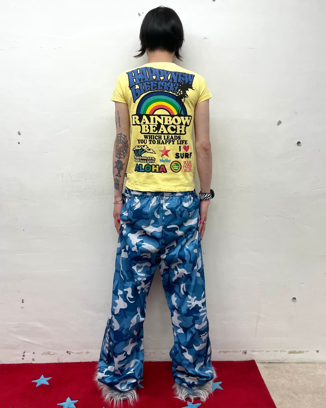 Blue Moon Big Rainbow Yellow T-shirt 상품이미지3
