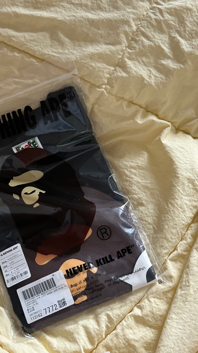 베이프 31주년 에이프 헤드 티셔츠 블랙 베이프 반팔 상품이미지2