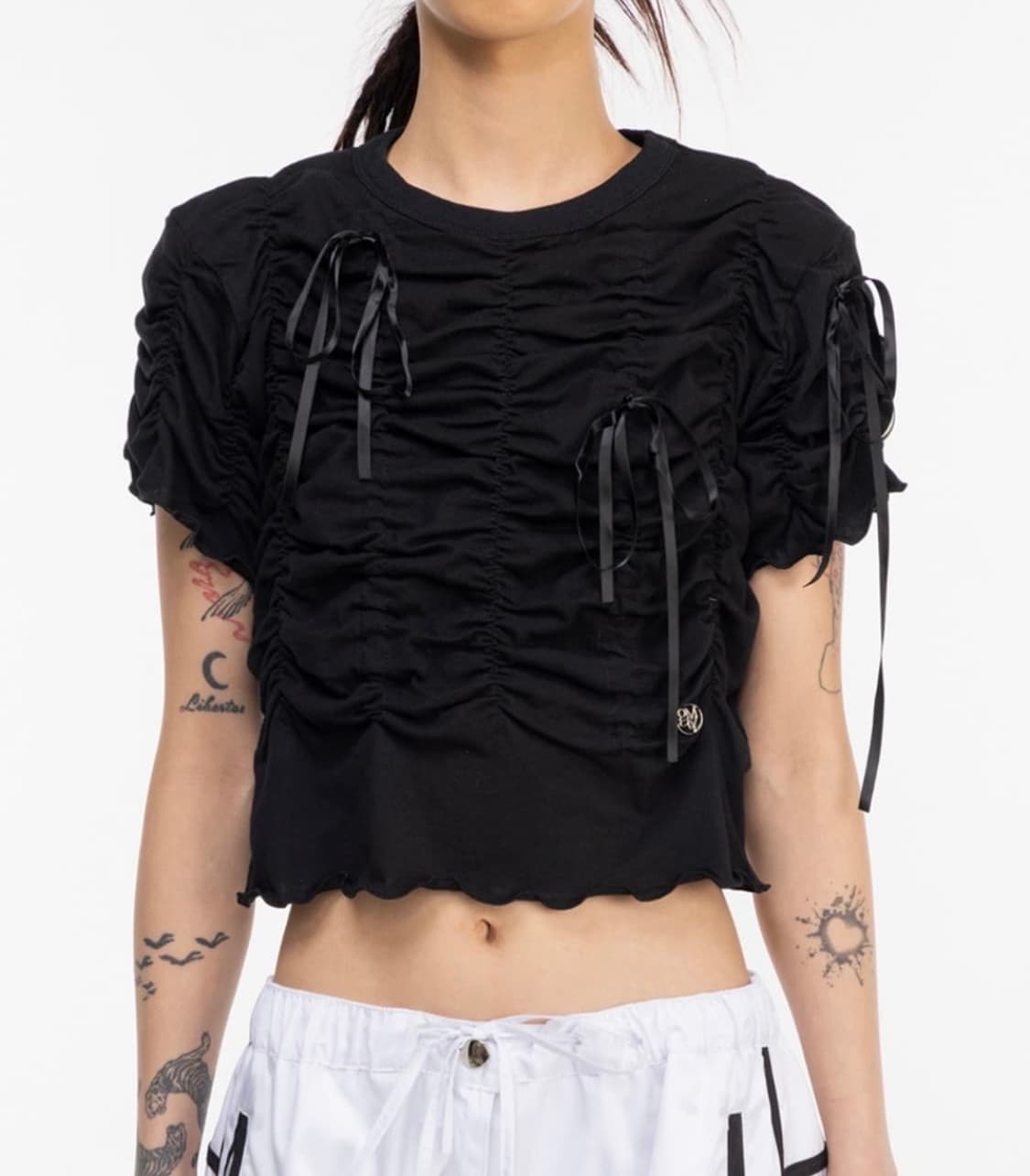 김미더영 셔링 티셔츠 상품이미지1