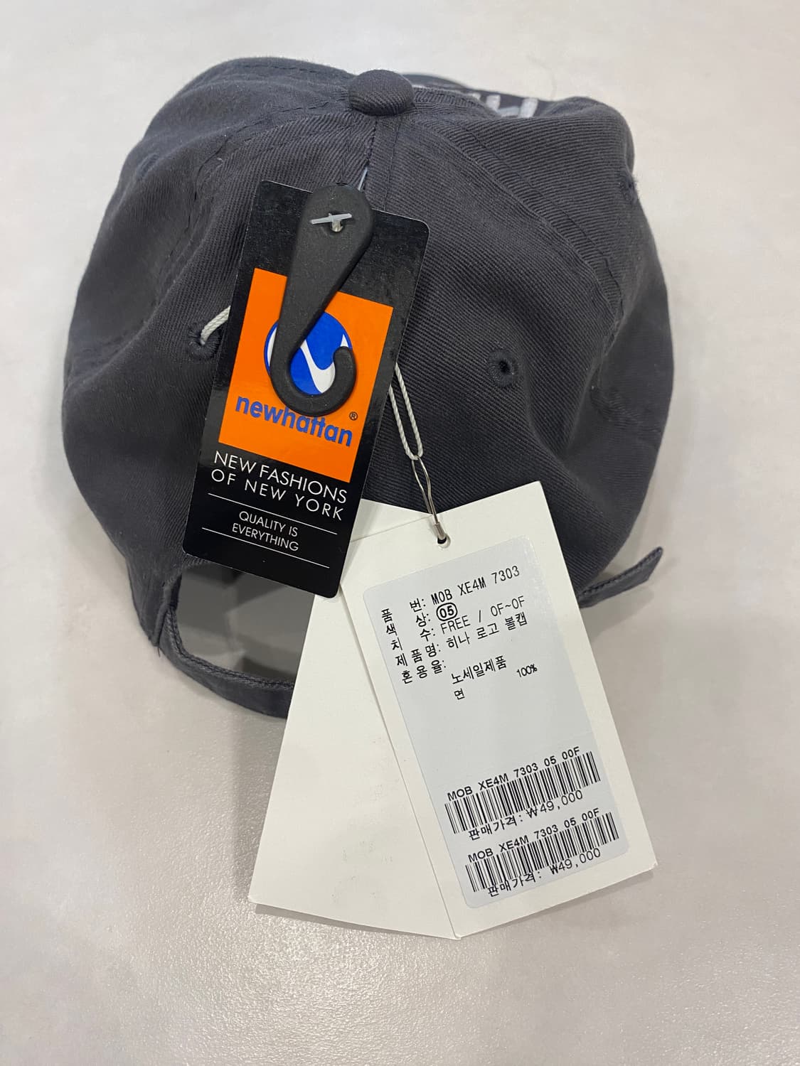 WMC X QWER 히나 로고 볼캡 차콜 그레이 상품이미지4