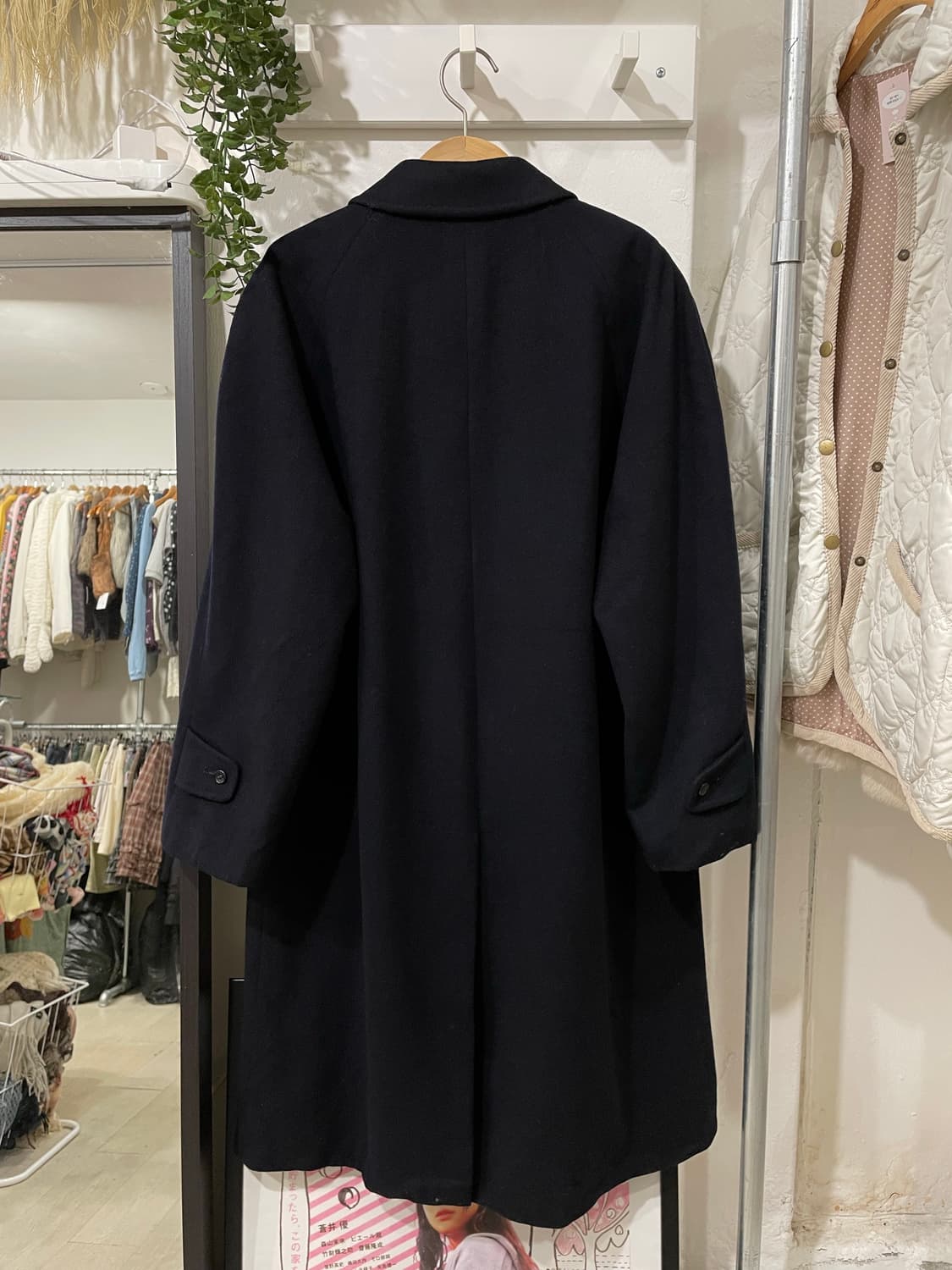 다크네이비 캐시미어 롱코트 상품이미지10