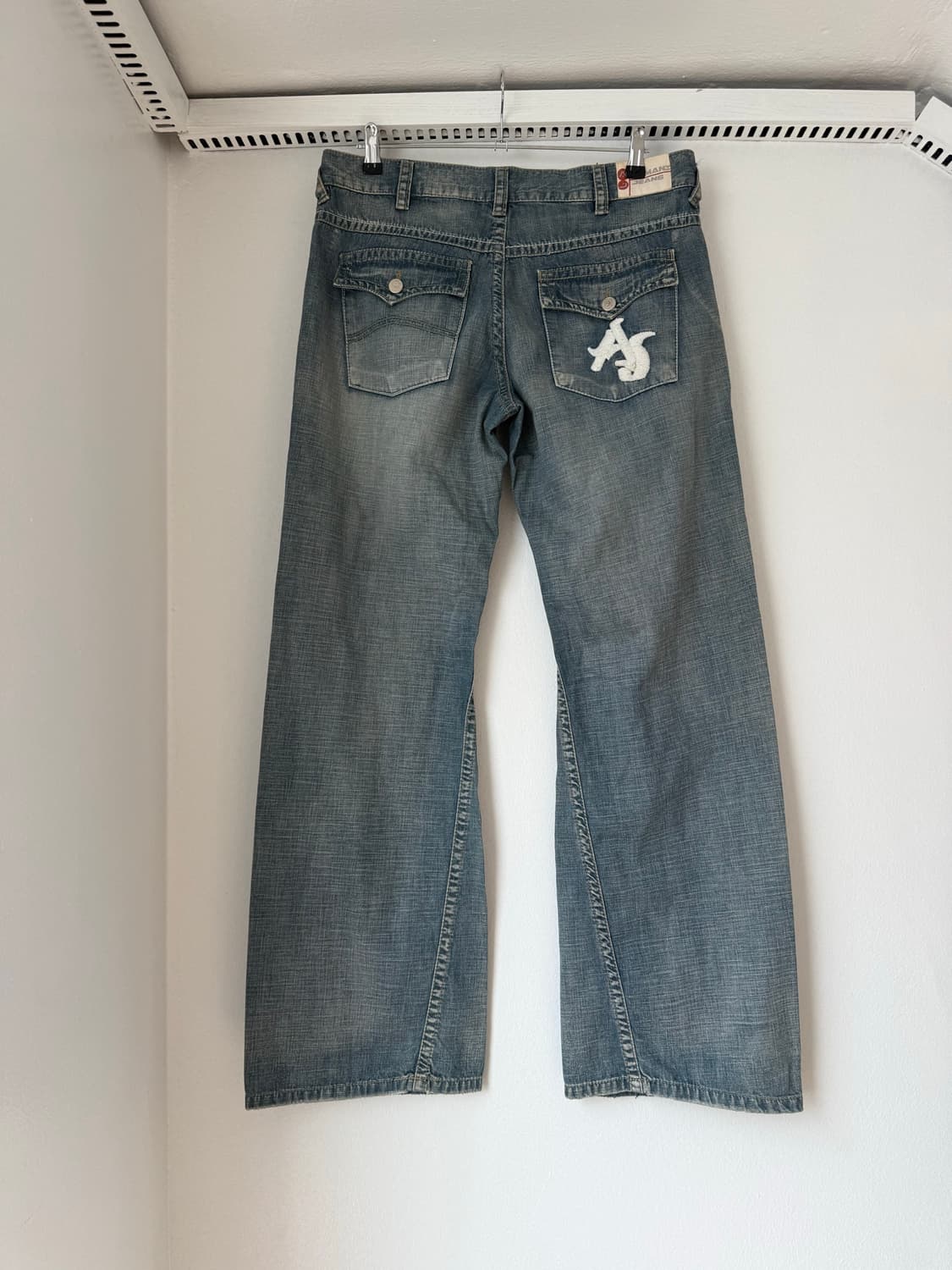 00s Armani big letter wide jeans 상품이미지8