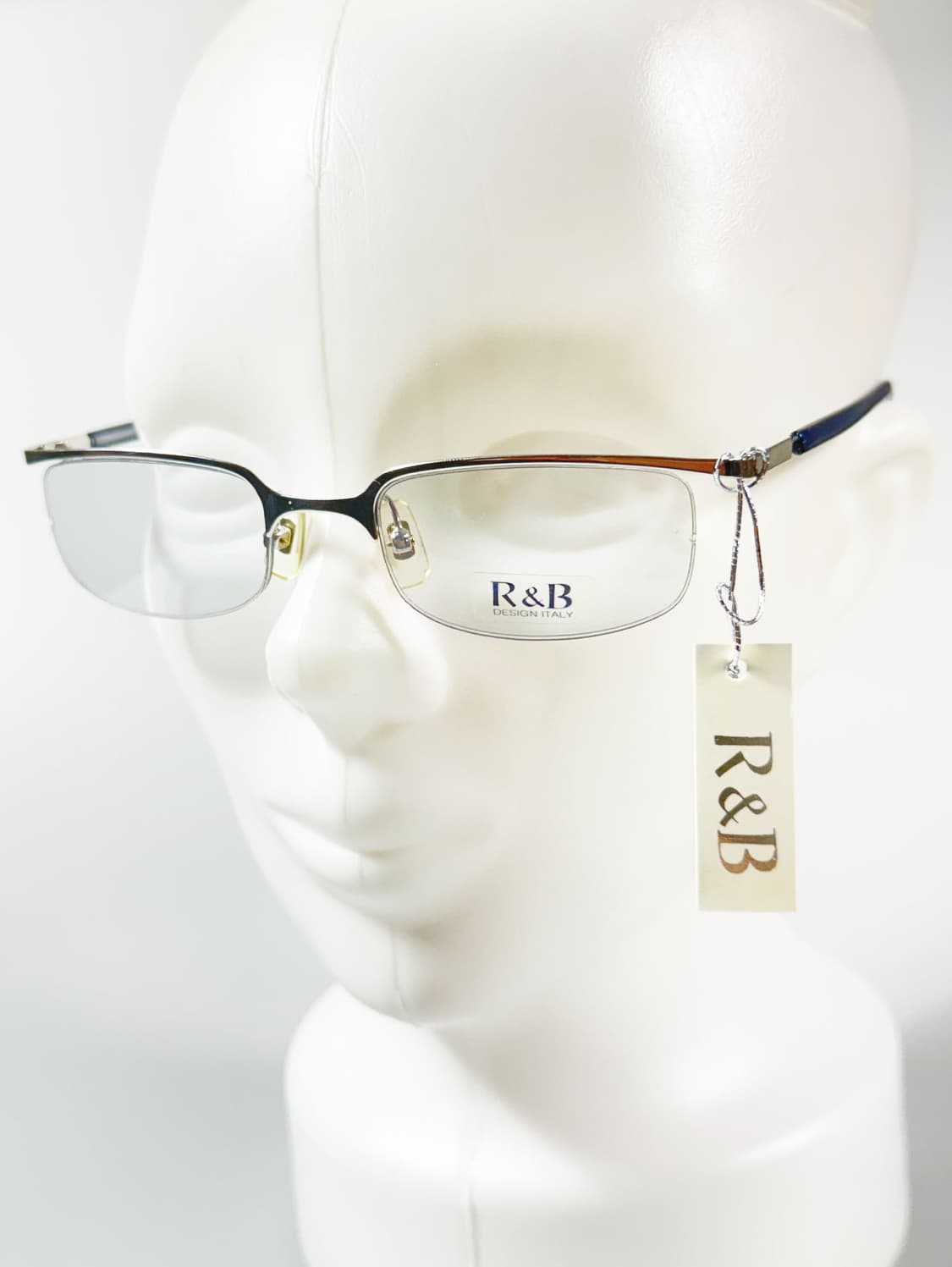 R&B EYEWEAR 실버 반무테 스퀘어 메탈 프레임 빈티지 안경 상품이미지8