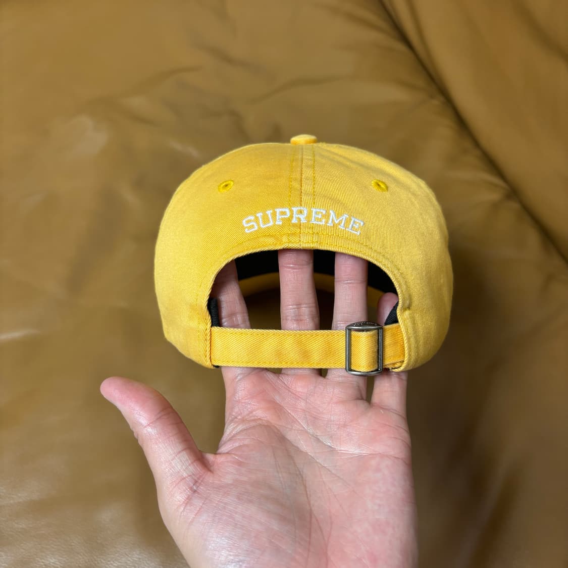 Supreme 슈프림 23ss 오발 워시드 오렌지 옐로 6패널 볼캡 모자 상품이미지8