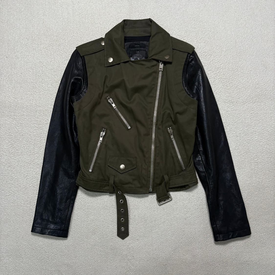 Diesel 디젤 바이커 램스킨 크롭 레더 자켓 상품이미지1