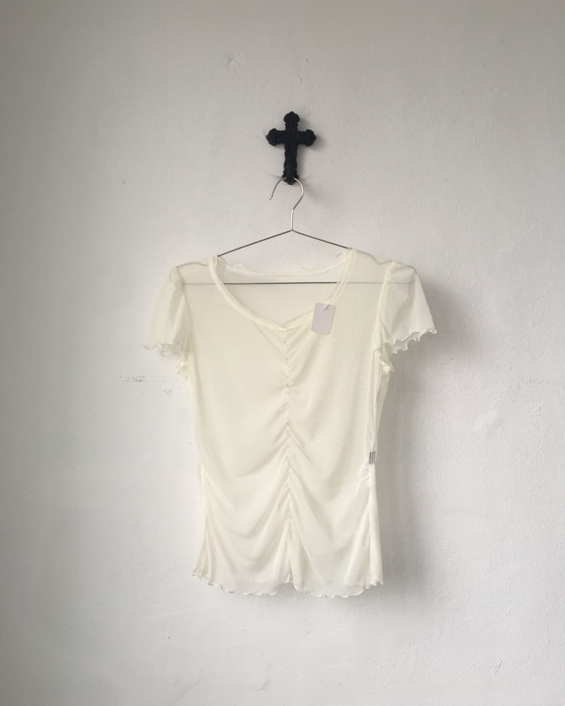 Shirring point see through top 상품이미지1