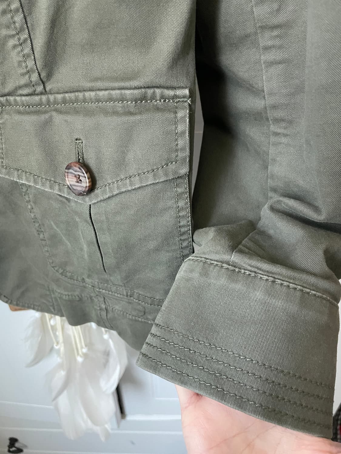 빈티지 버튼 코튼 자켓 카키 밀리터리 상품이미지5