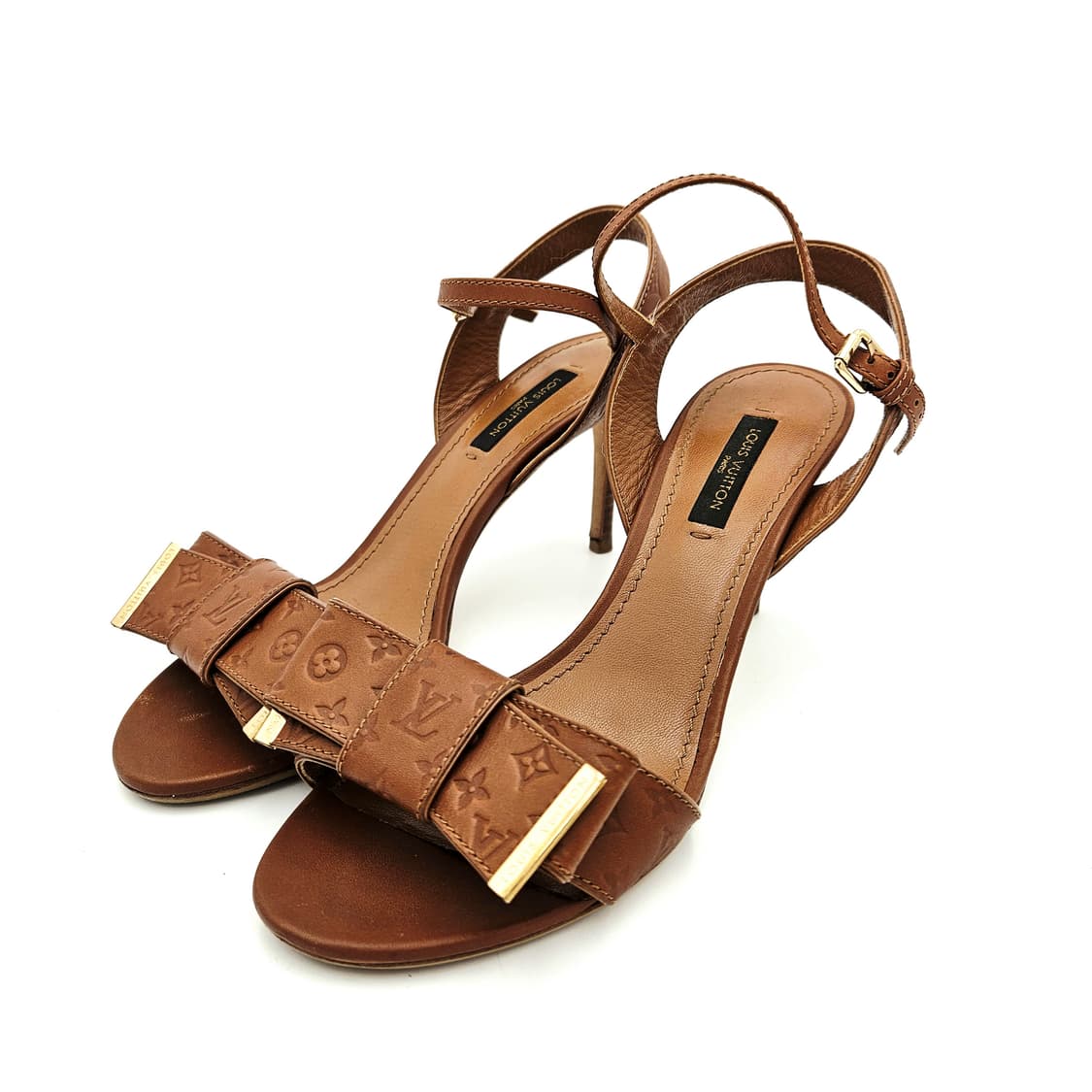 루이비통 모노그램 리본 스트랩 샌들 힐 36 상품이미지2