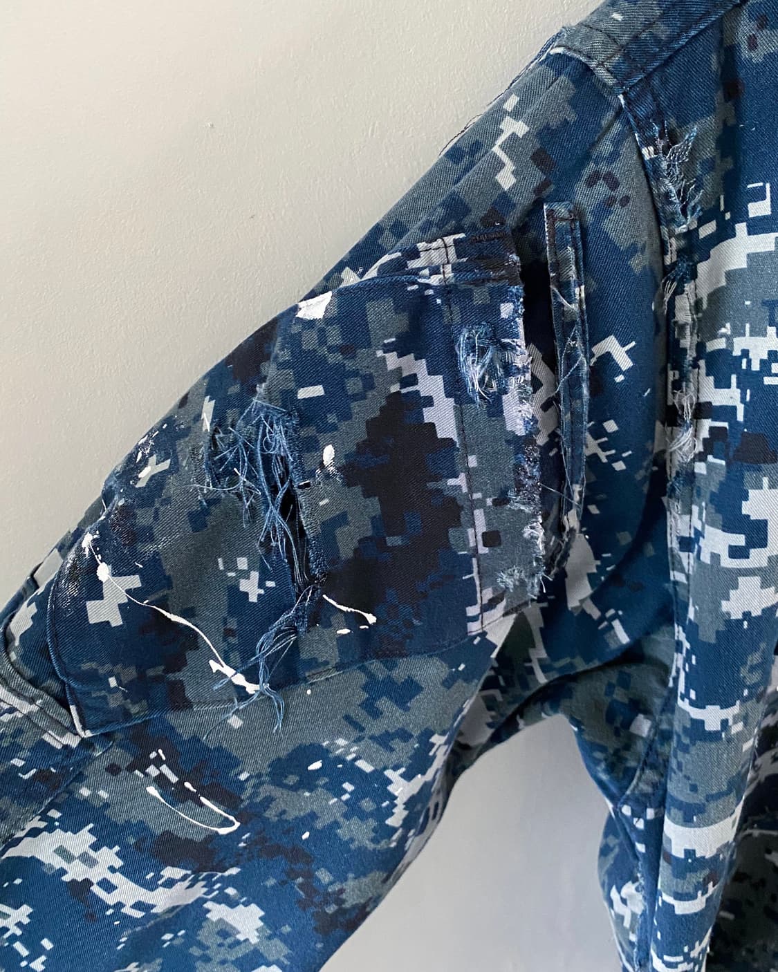 US ARMY 미해군 디스트로이드 페인팅 밀리터리 자켓 상품이미지6
