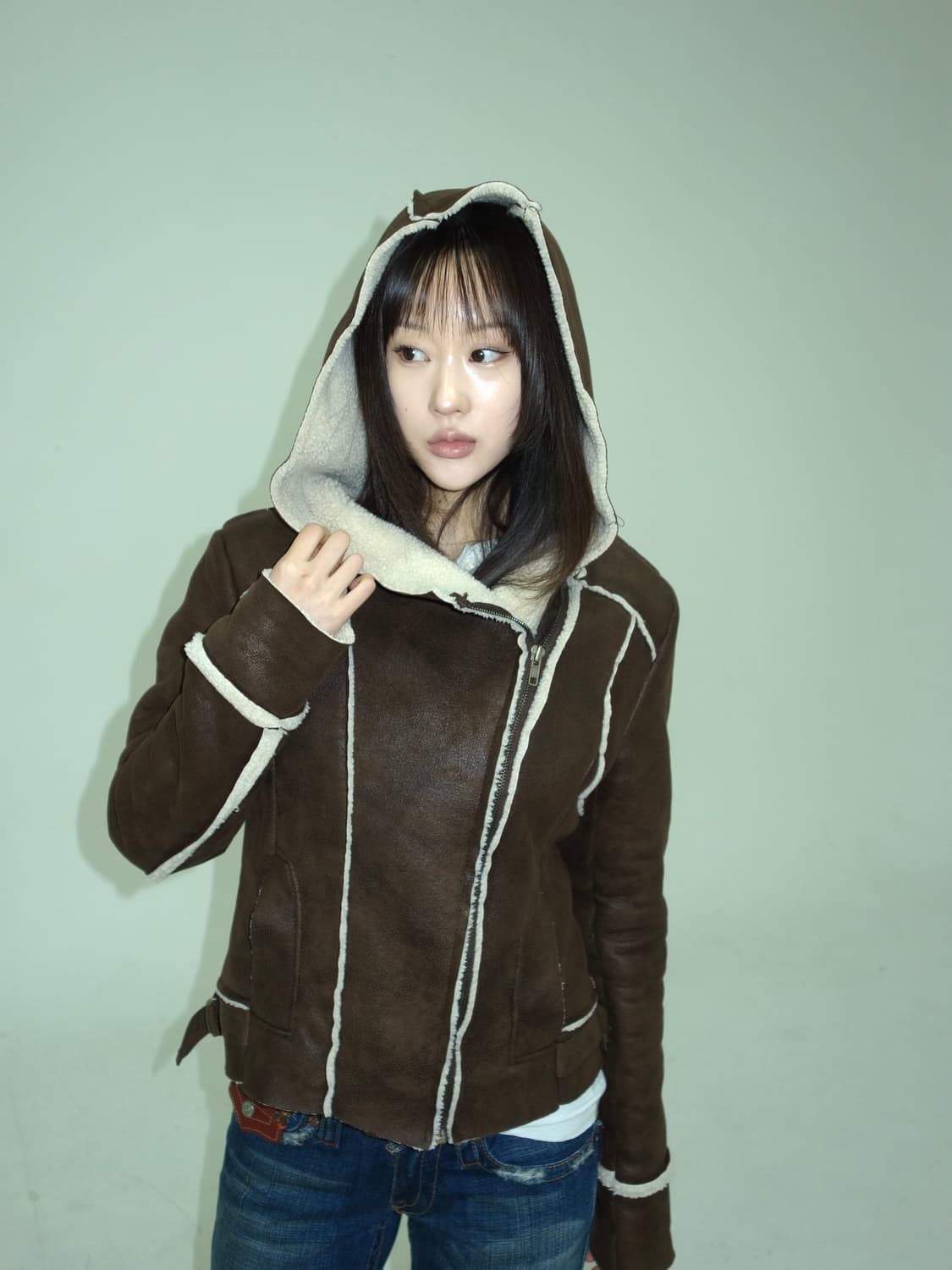 무스탕 후드 자켓 상품이미지2