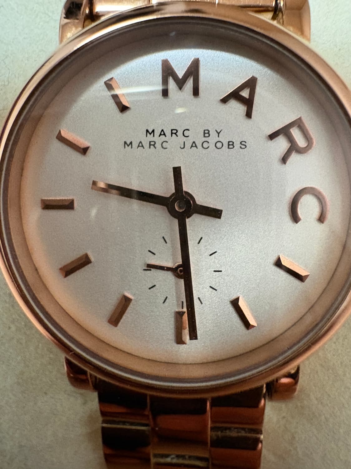 마크 제이콥스 Baker 화이트 다이얼 로즈 골드 여성용 시계 - 새 크 상품이미지2