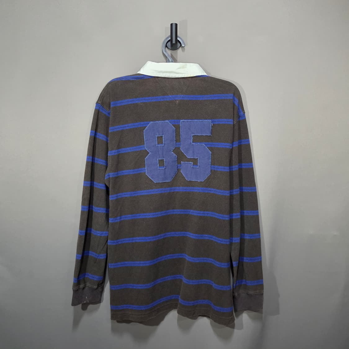 타미힐피거 럭비티 XL 브라운 블루 스트라이프 상품이미지4