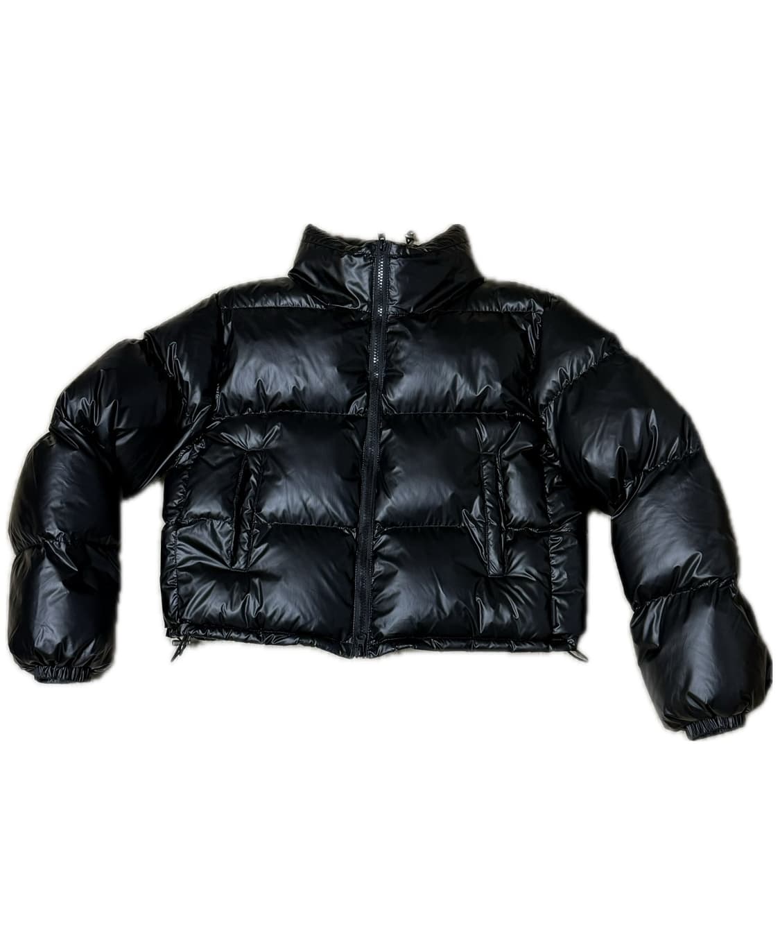 라퍼지아우어 우먼 유광 크롭 오버핏 푸퍼 다운 숏 패딩 블랙 상품이미지1