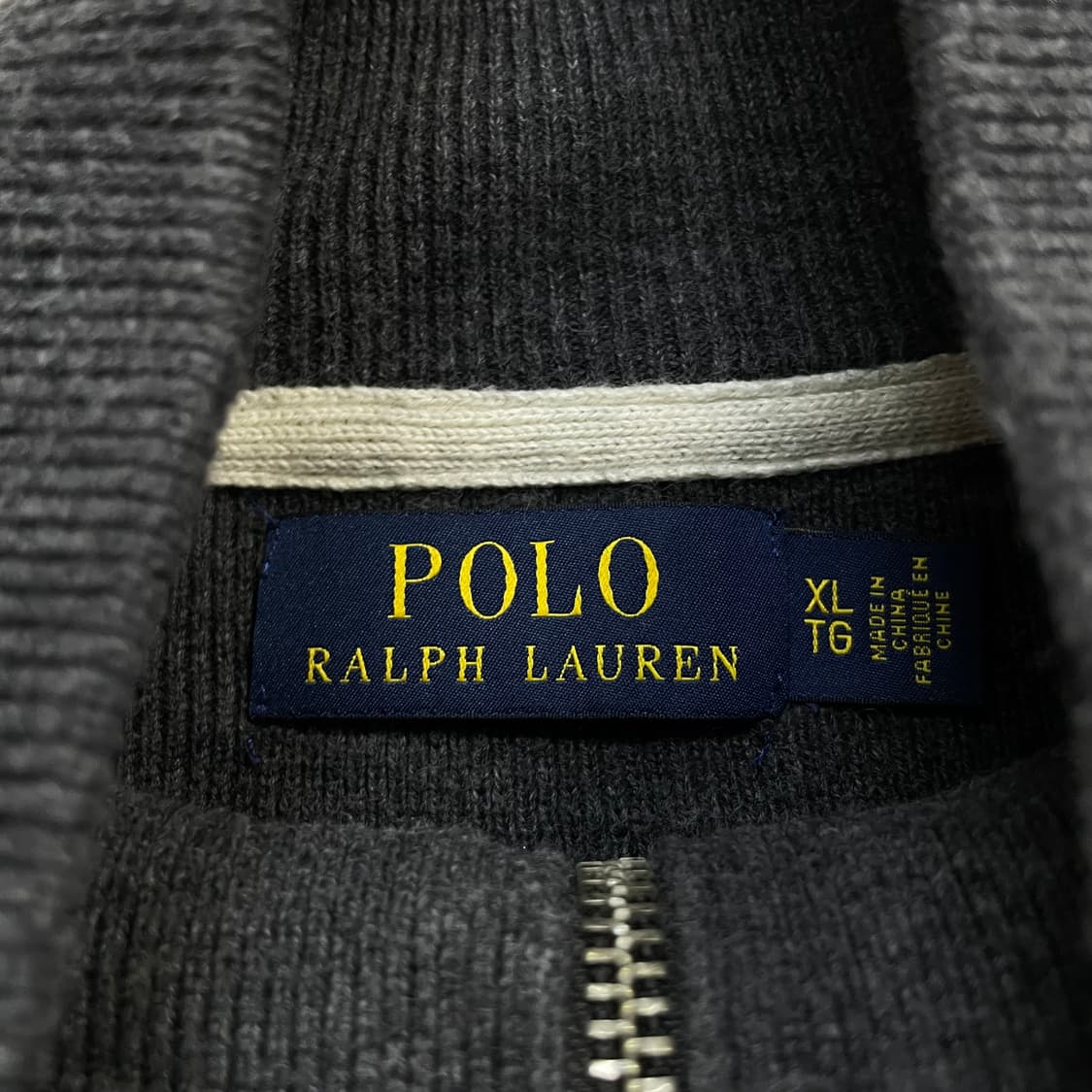 폴로 랄프로렌 스펠 로고 하프 집업 니트 그레이 상품이미지3