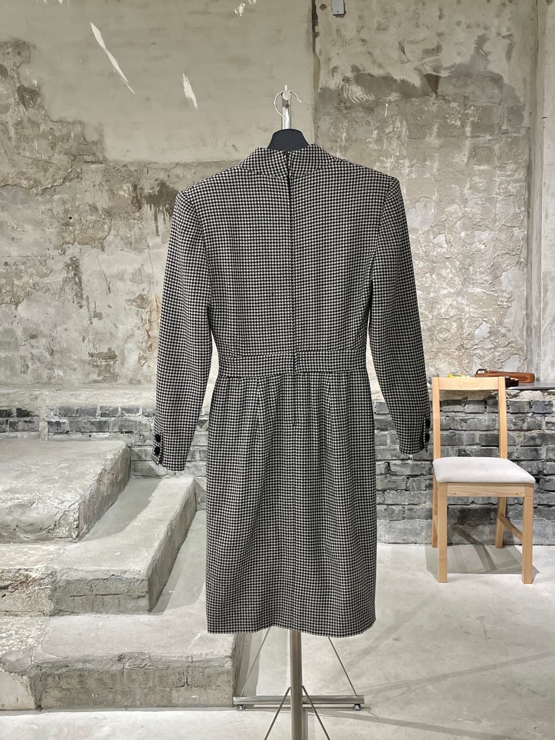 발렌티노 가라바니 부티끄 하운드 투스 체크 개더 울 원피스 상품이미지6