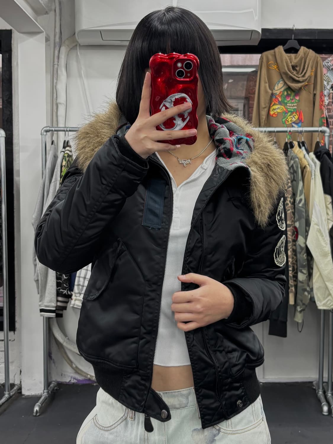 히스테릭 글래머 N2B 퍼 후드 자켓 상품이미지4