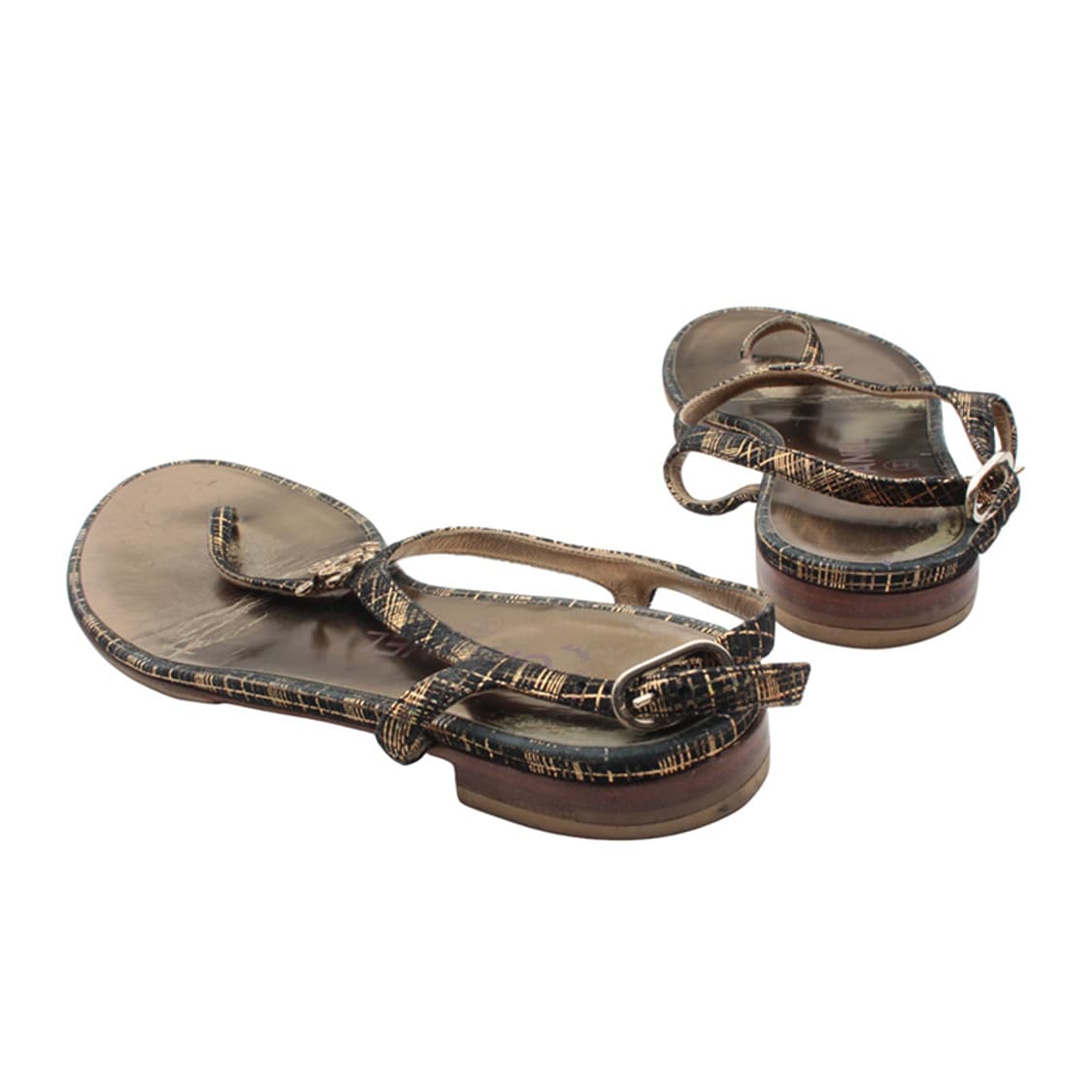 샤넬 투톤체크 조리 샌들 35반 C 상품이미지4