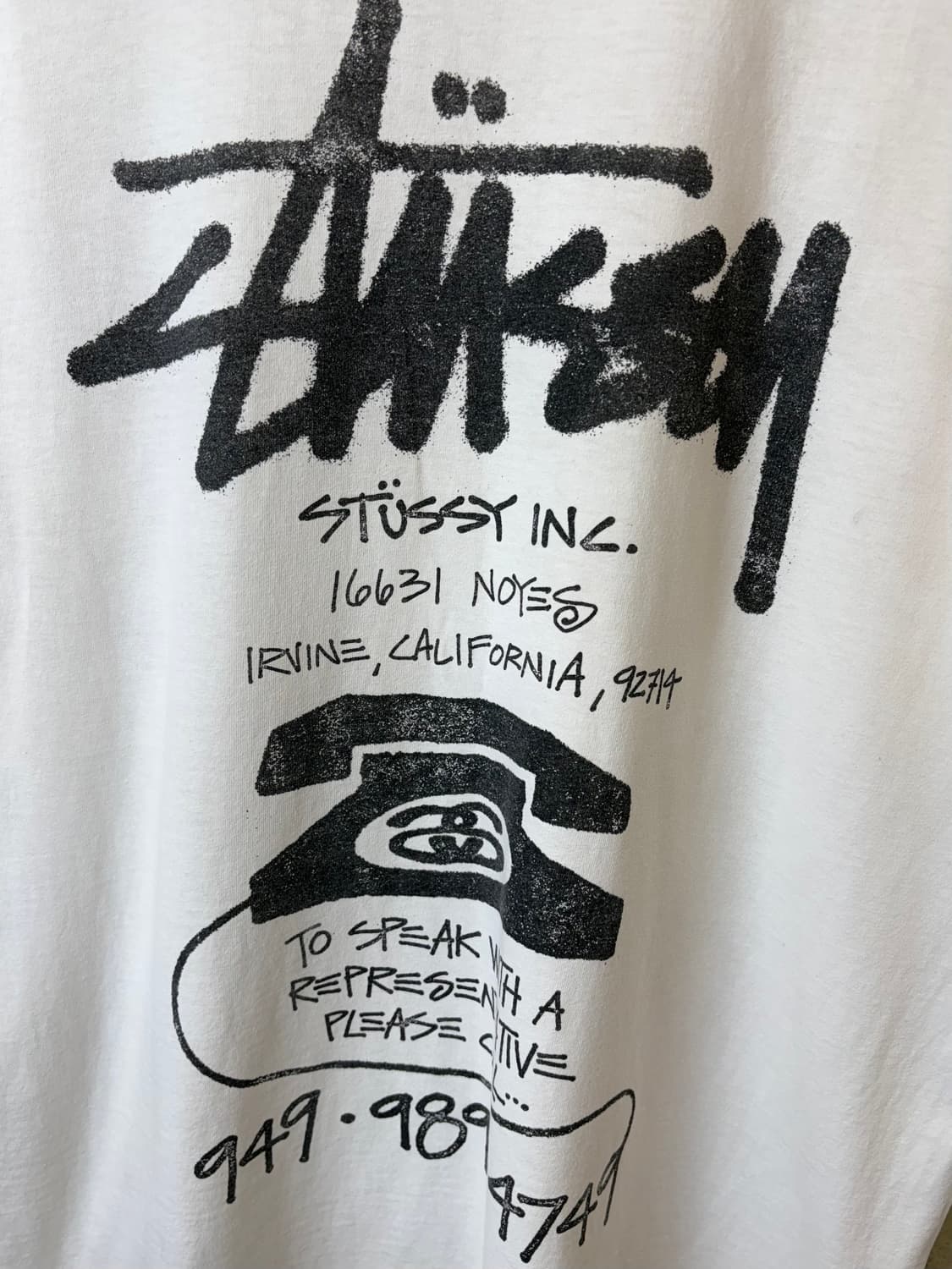 스투시 올드 폰 피그먼트 다이드 화이트 반팔티 상품이미지3