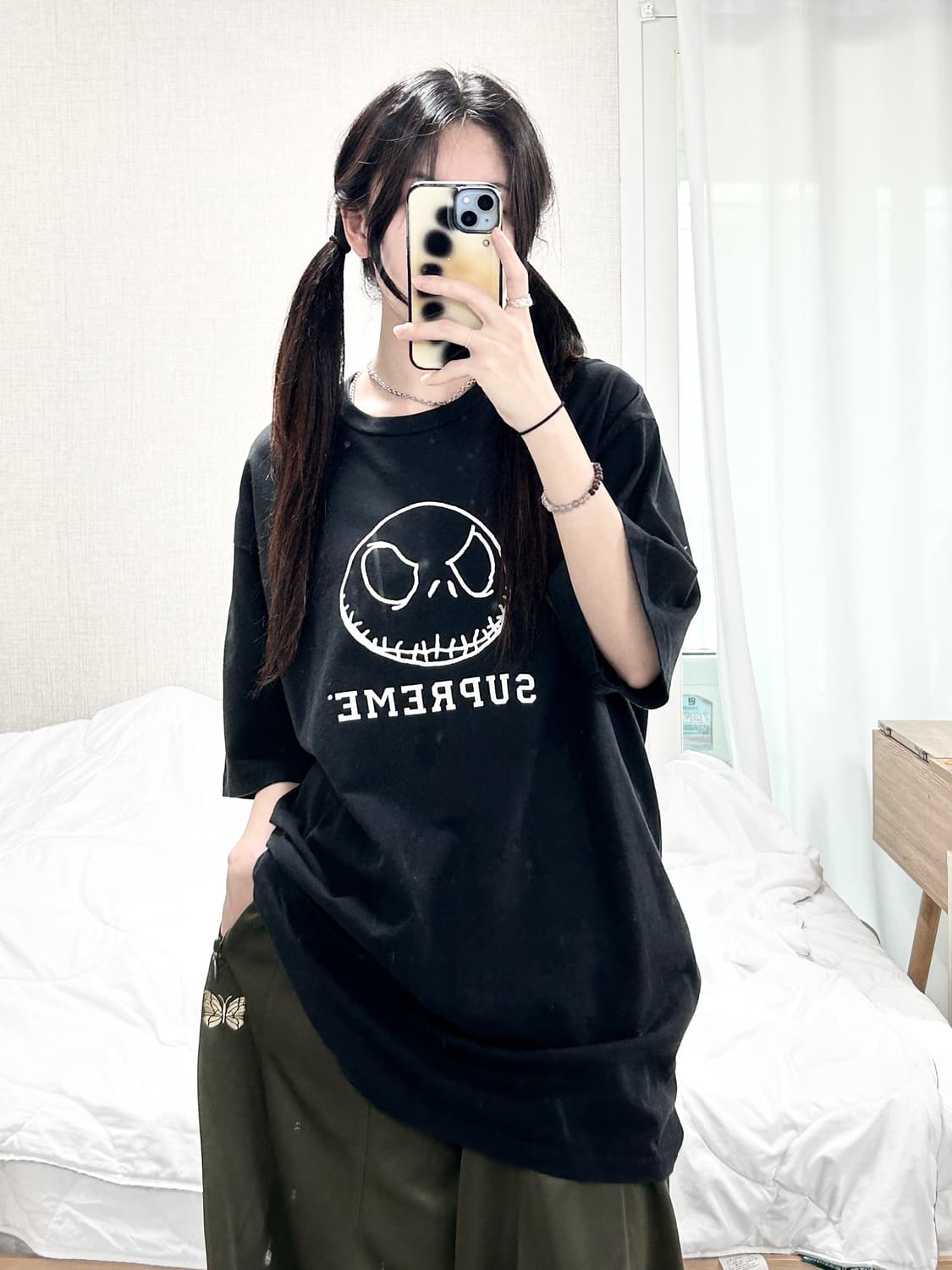 슈프림 스켈레톤 블랙 반팔 상품이미지3