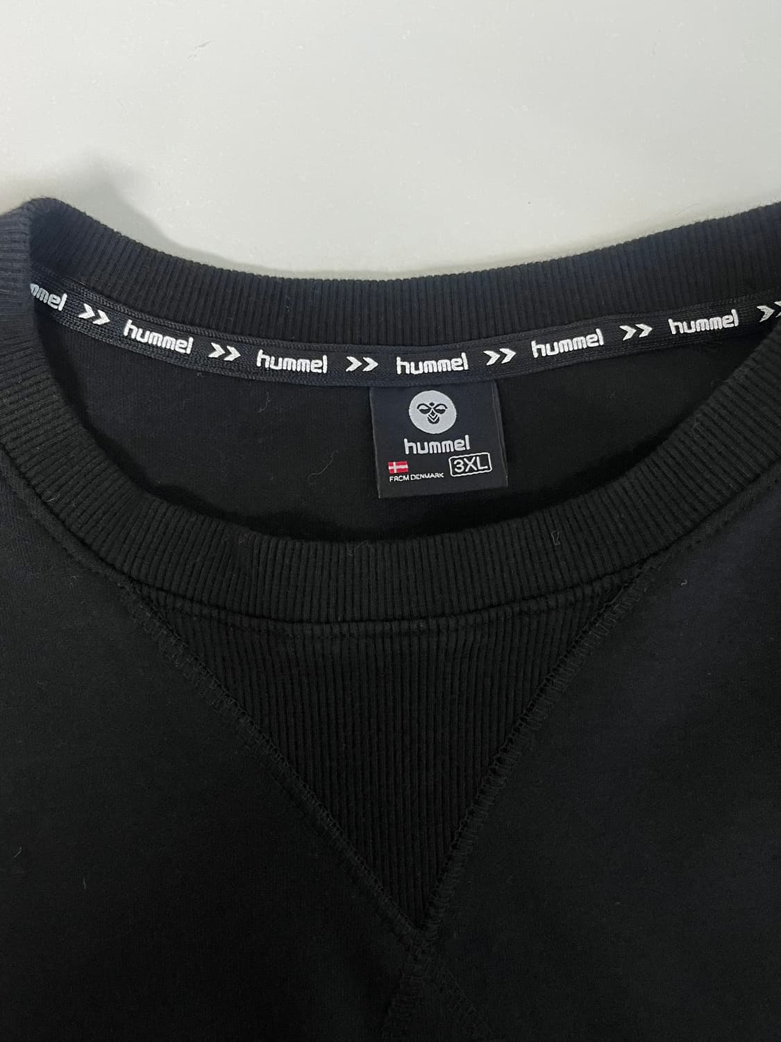 3XL) 험멜 맨투맨 긴소매 티셔츠 블랙 상품이미지4