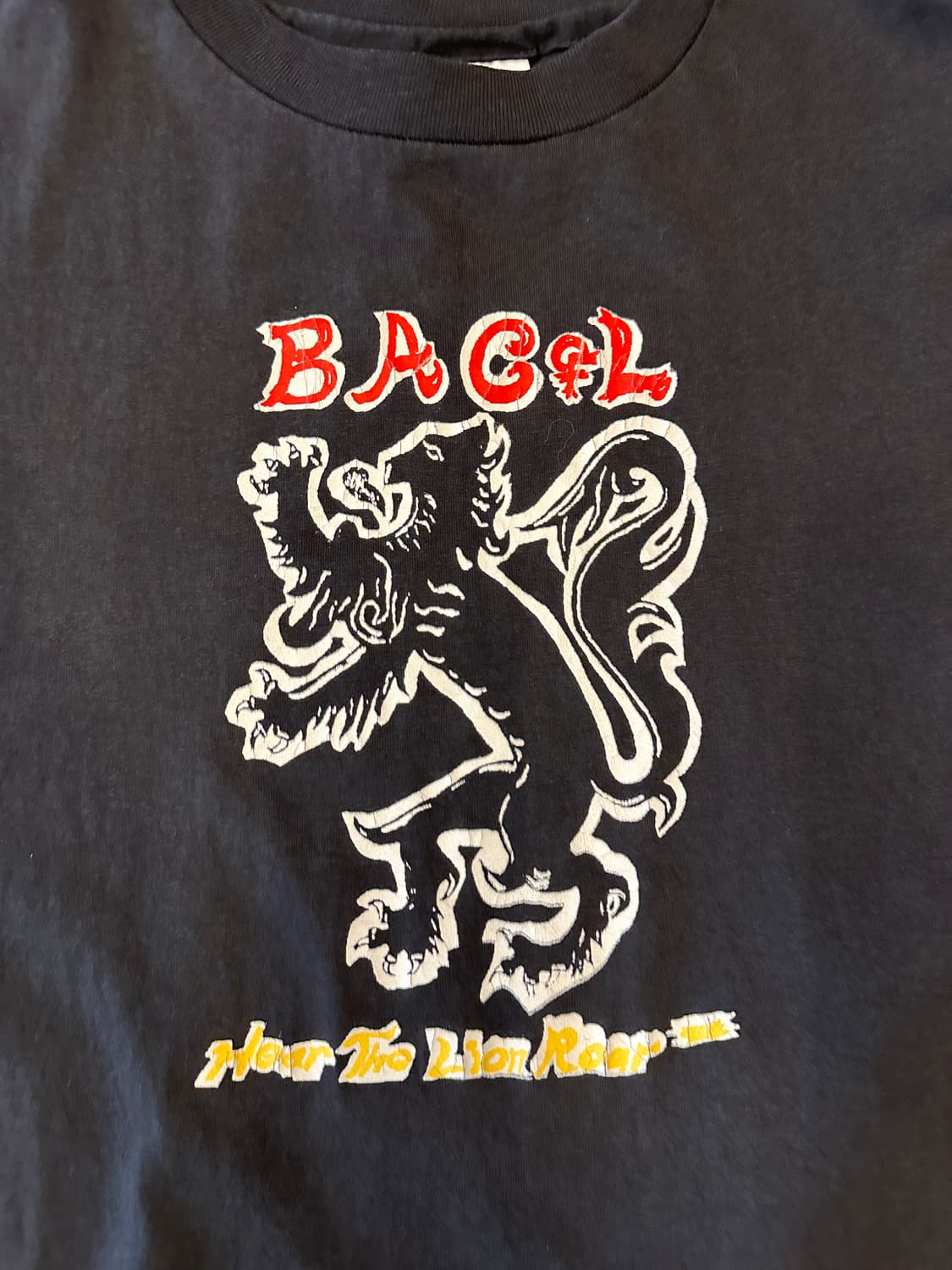 90s Hanes BACAL 싱글 스티치 프린팅 티셔츠 L 상품이미지3