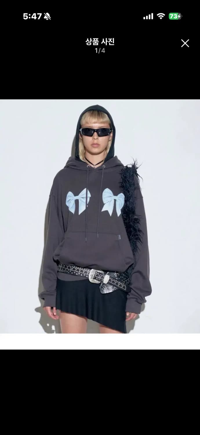 스컬프터 리본 후드티 m 상품이미지1