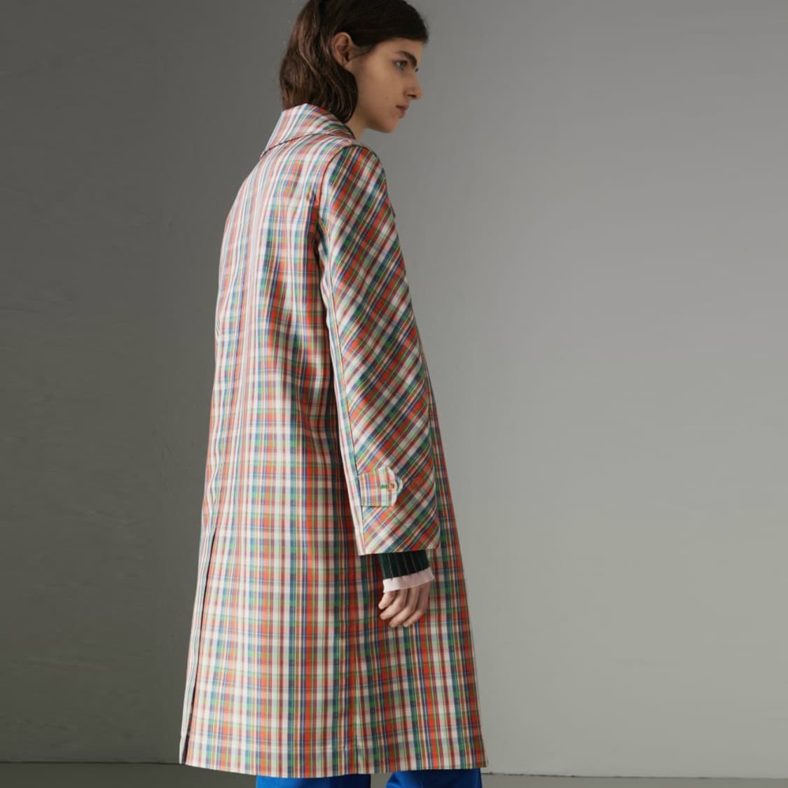 버버리(Burberry) 마이크로체크 실크블렌드 카코트 55-66 상품이미지2