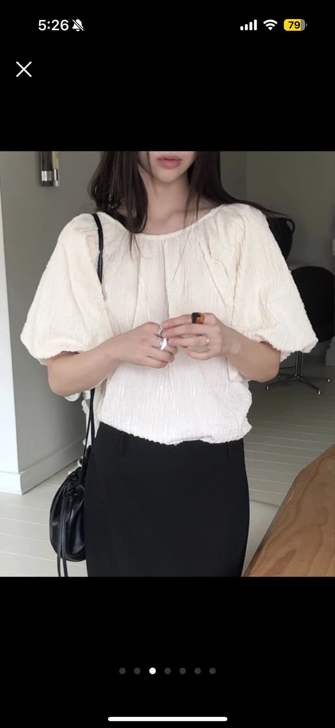 르버터 웨어 하프 셔링 블라우스 상품이미지3