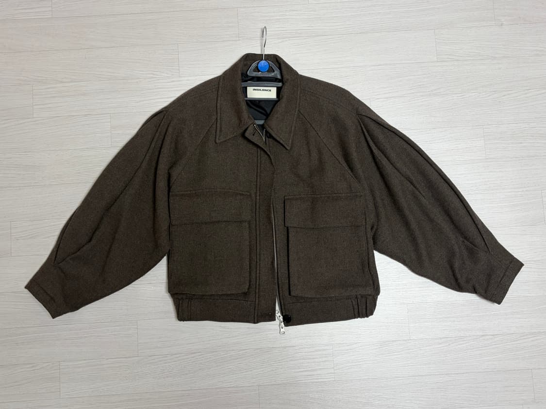 인사일런스 퍼프 슬리브 울 블렌드 블루종 S cocoa brown 상품이미지4