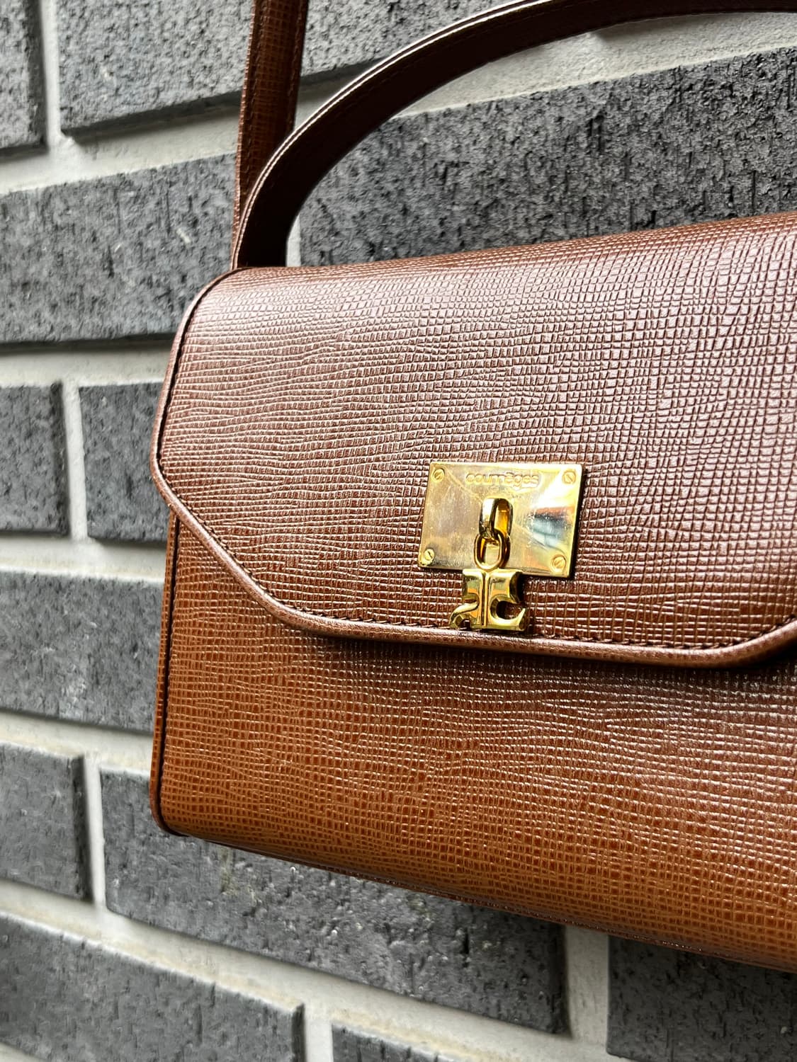 90s COURREGES 크로스바디백 미니 브라운 상품이미지1