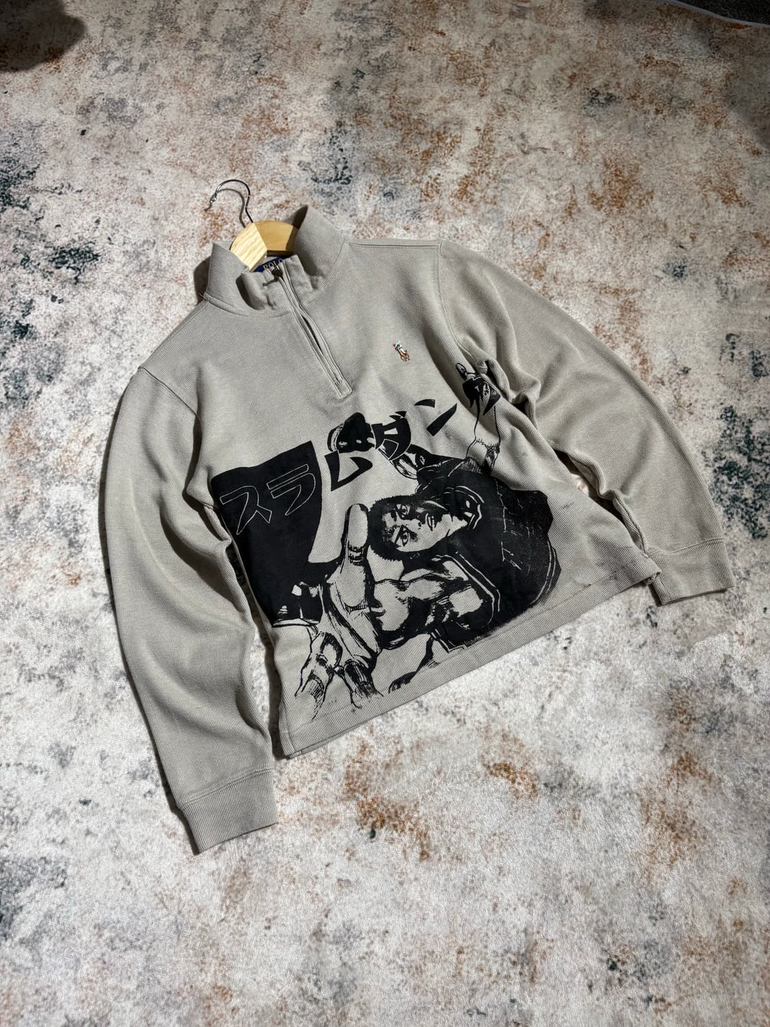 폴로 랄프로렌 슬램덩크 커스텀 반집업 니트 상품이미지1